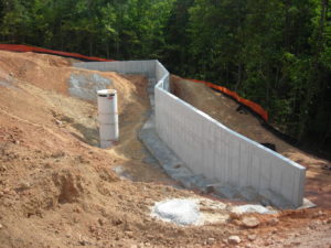 retention pond constructed by Herbert Construction Co. foundation contractors atlanta ga